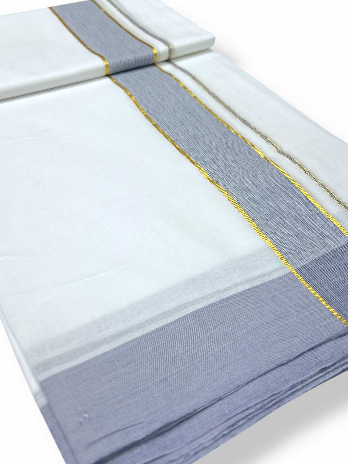 Pure White Cotton Men's Double Dhoti