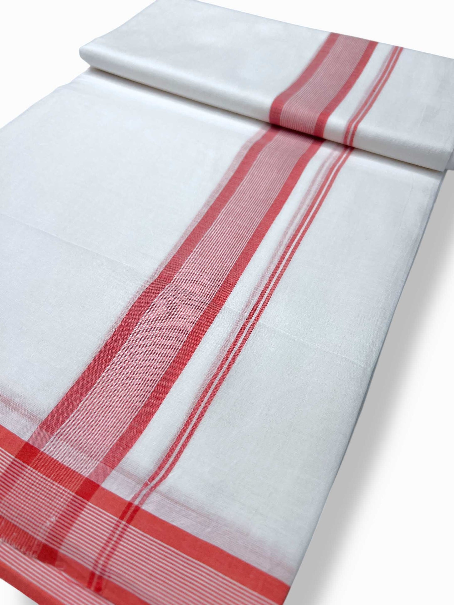 Pure White Cotton Men's Double Dhoti