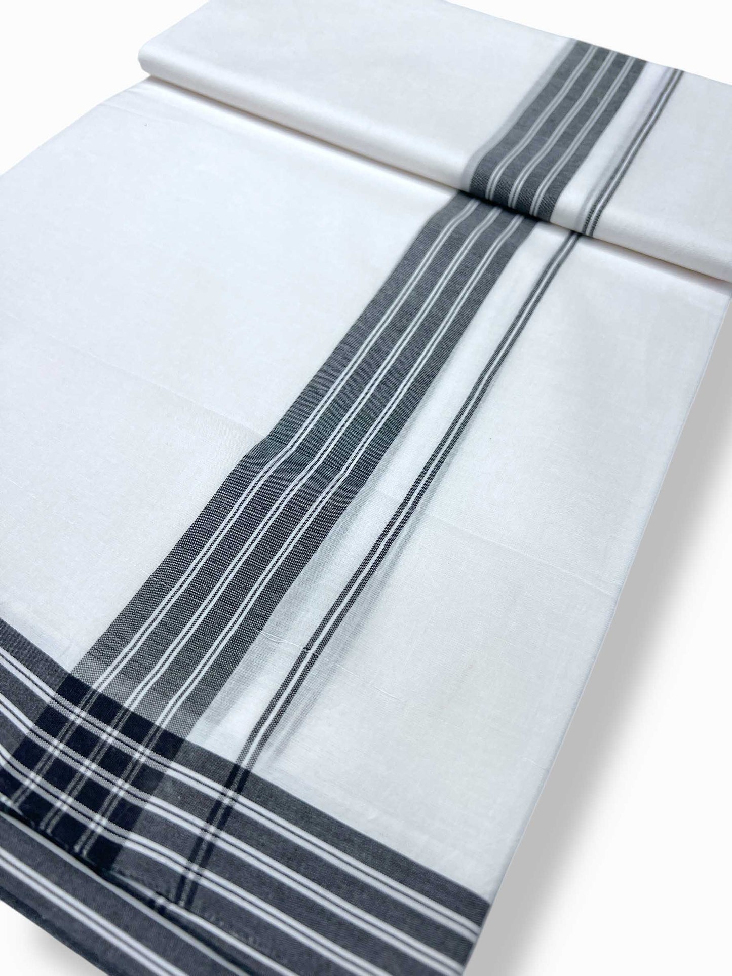 Pure White Cotton Men's Double Dhoti