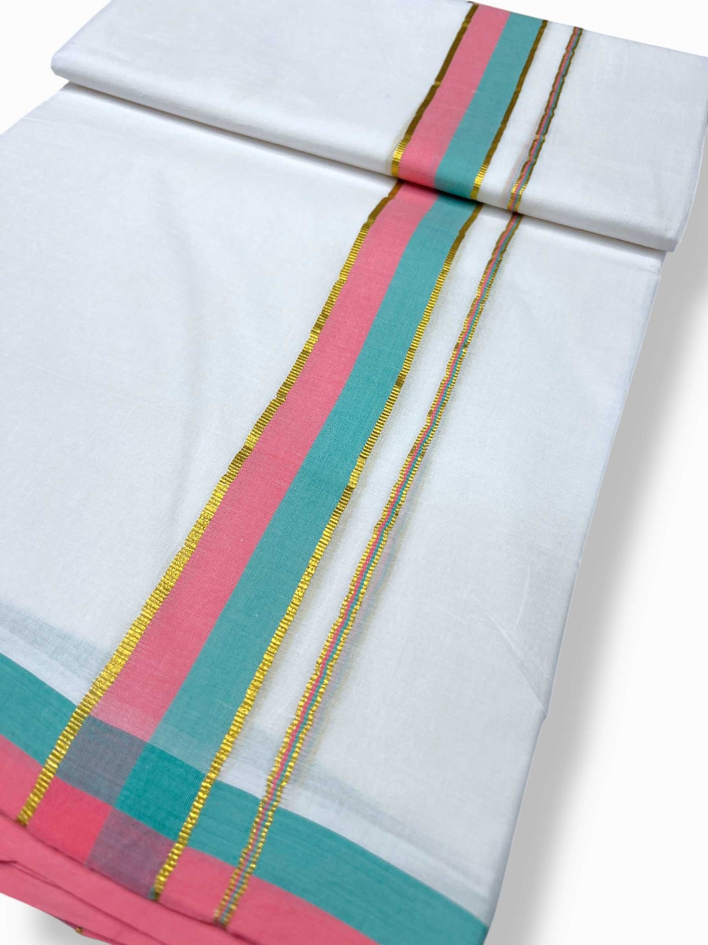 Pure White Cotton Men's Double Dhoti