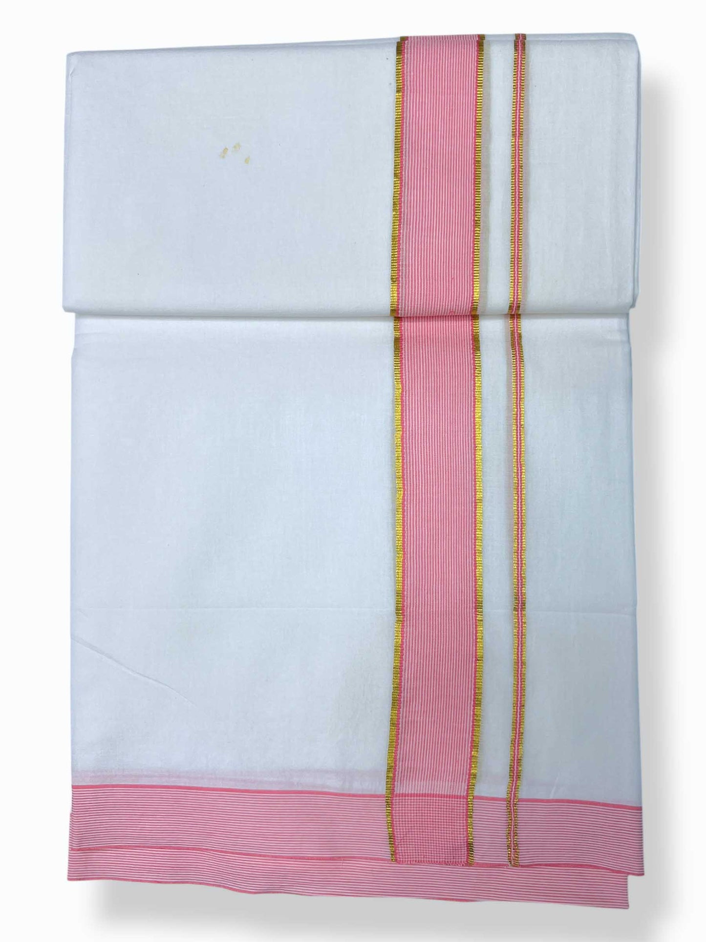 Pure White Cotton Men's Double Dhoti