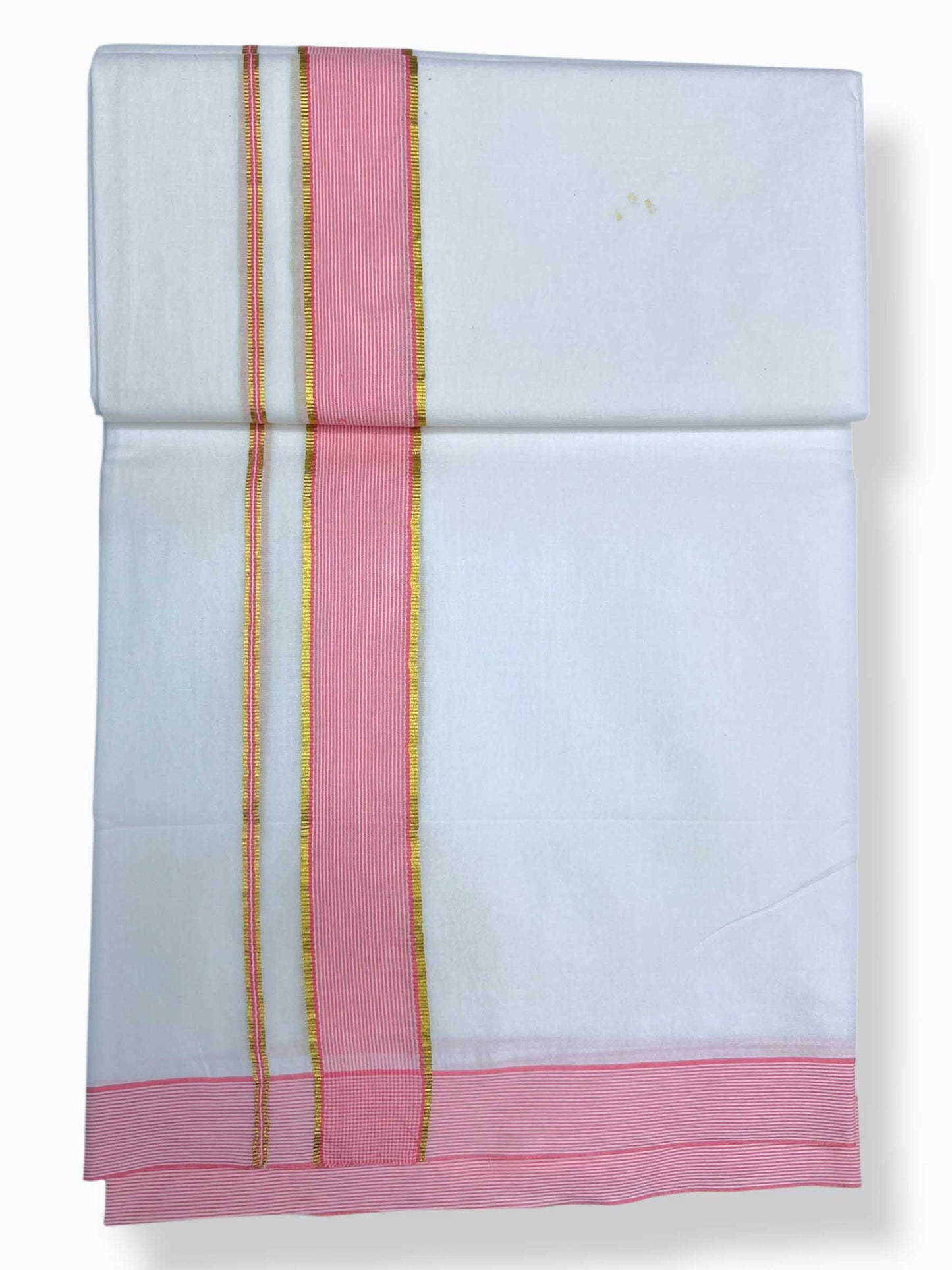 Pure White Cotton Men's Double Dhoti