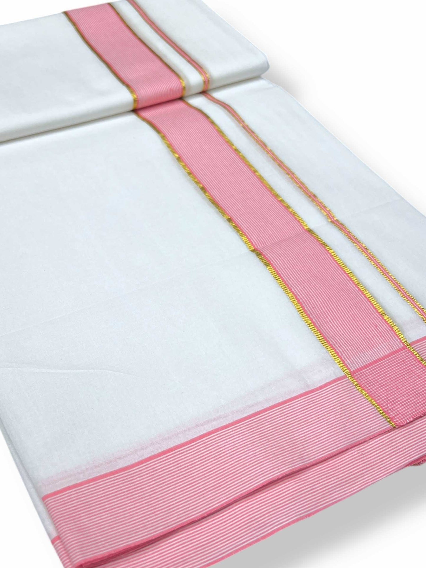 Pure White Cotton Men's Double Dhoti