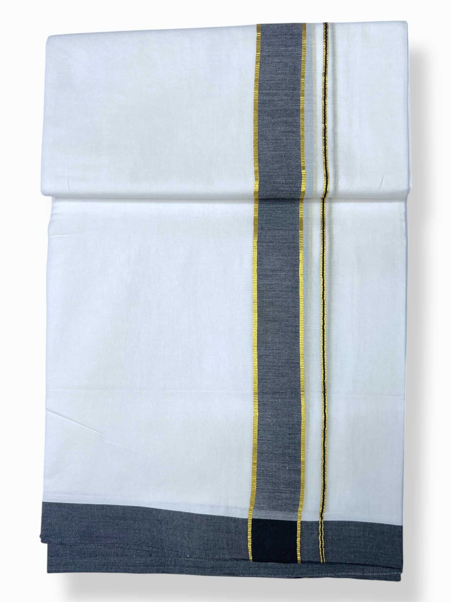 Pure White Cotton Men's Double Dhoti