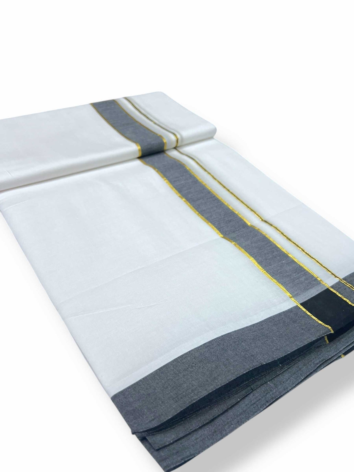 Pure White Cotton Men's Double Dhoti
