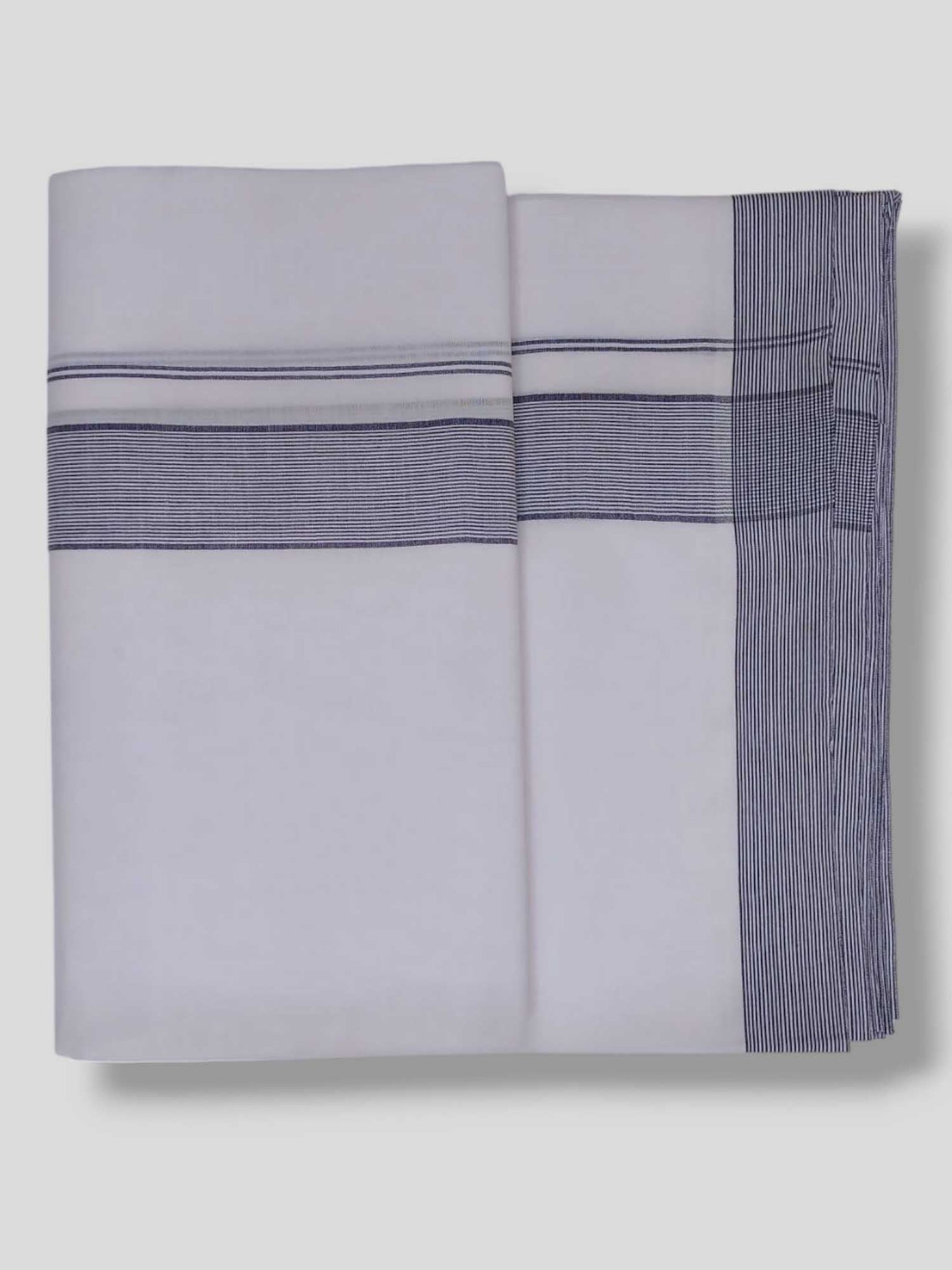Pure White Cotton Men's Double Dhoti