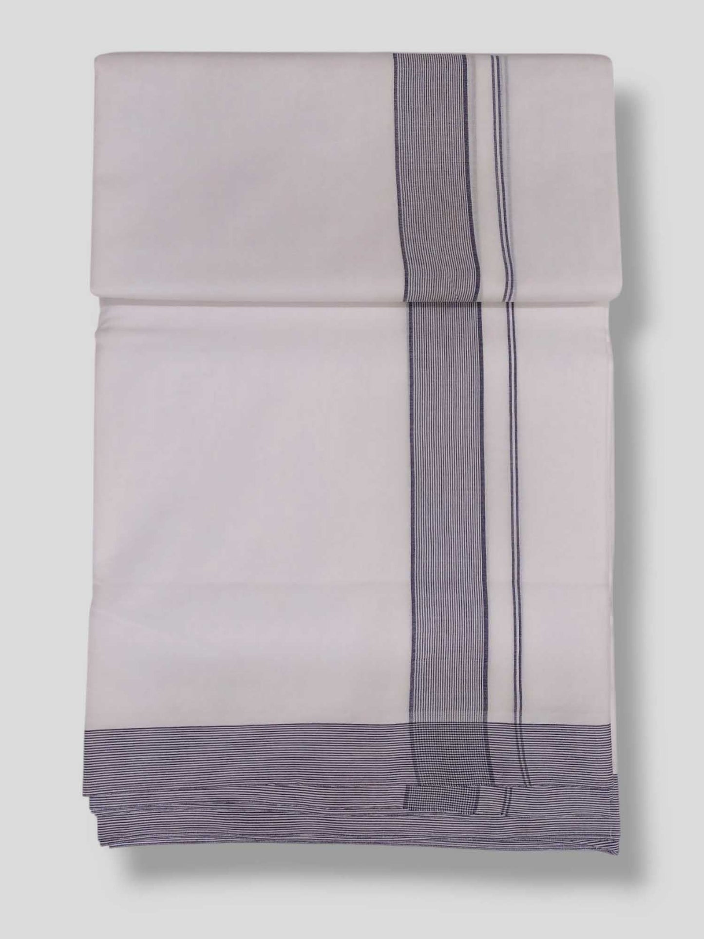 Pure White Cotton Men's Double Dhoti