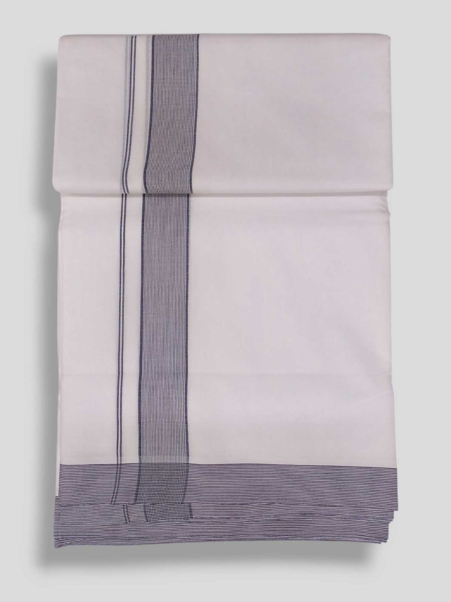 Pure White Cotton Men's Double Dhoti