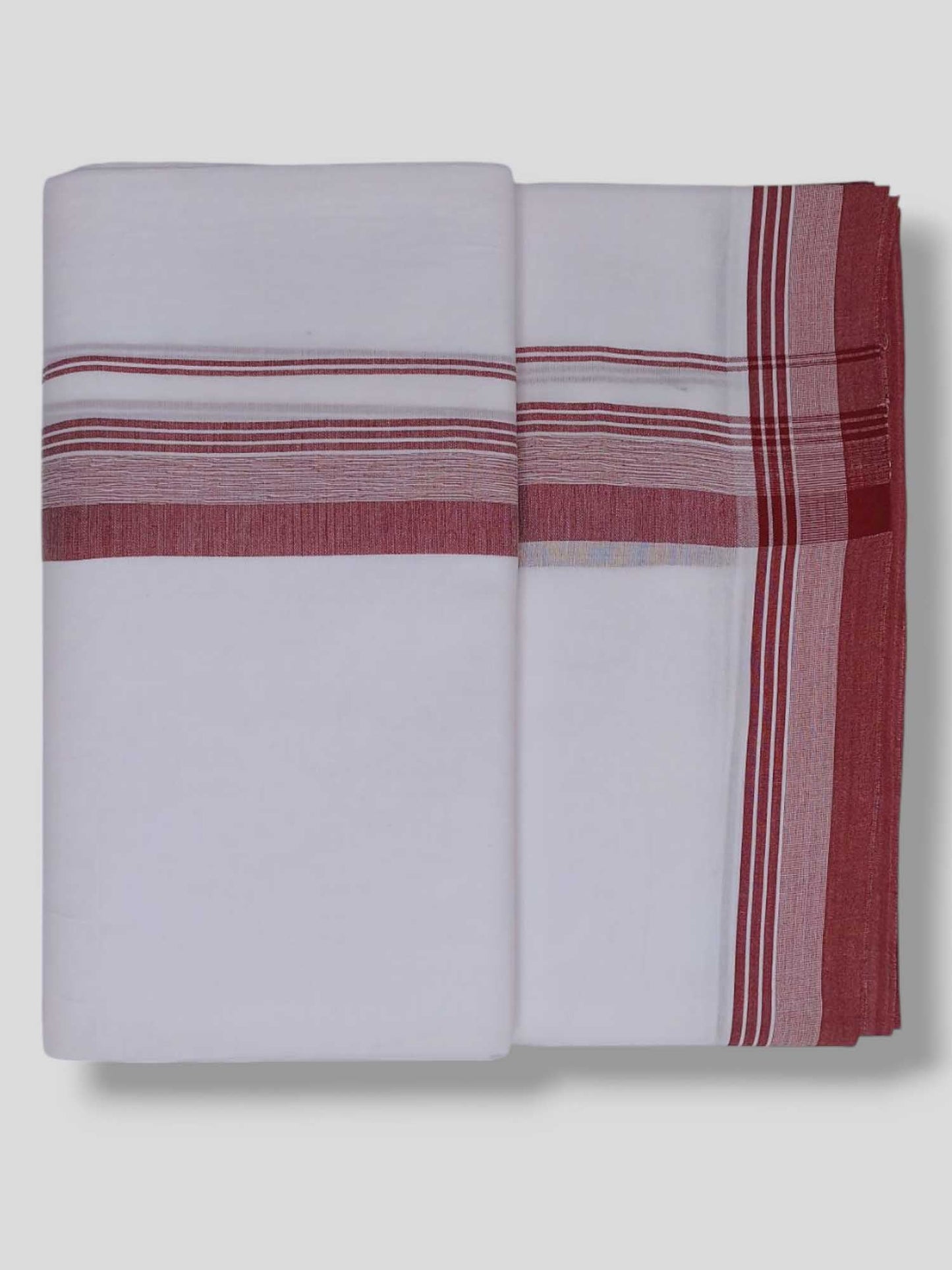 Pure White Cotton Men's Double Dhoti