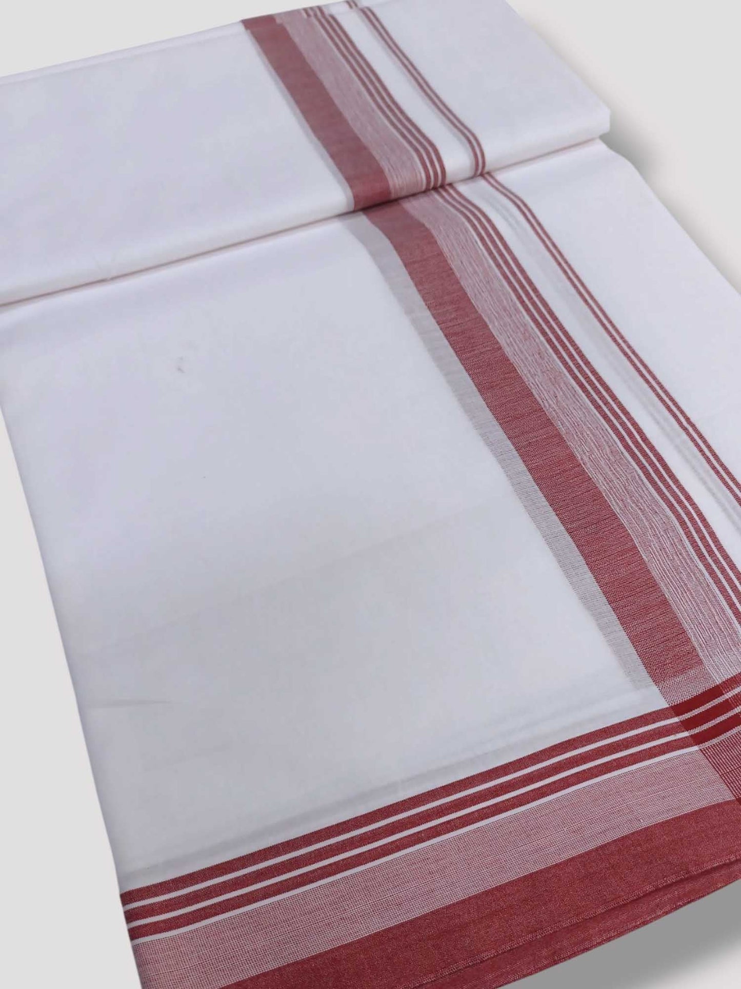 Pure White Cotton Men's Double Dhoti