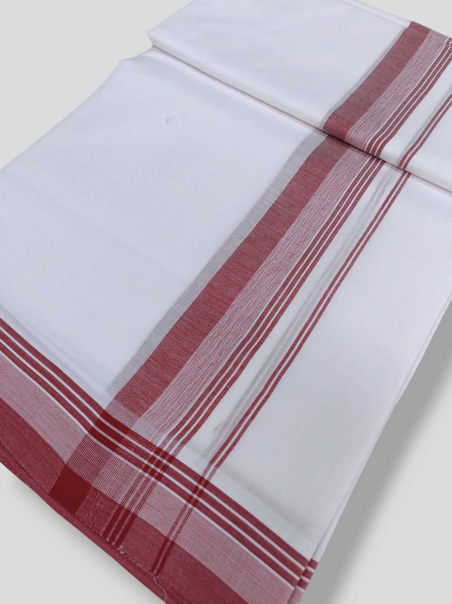Pure White Cotton Men's Double Dhoti