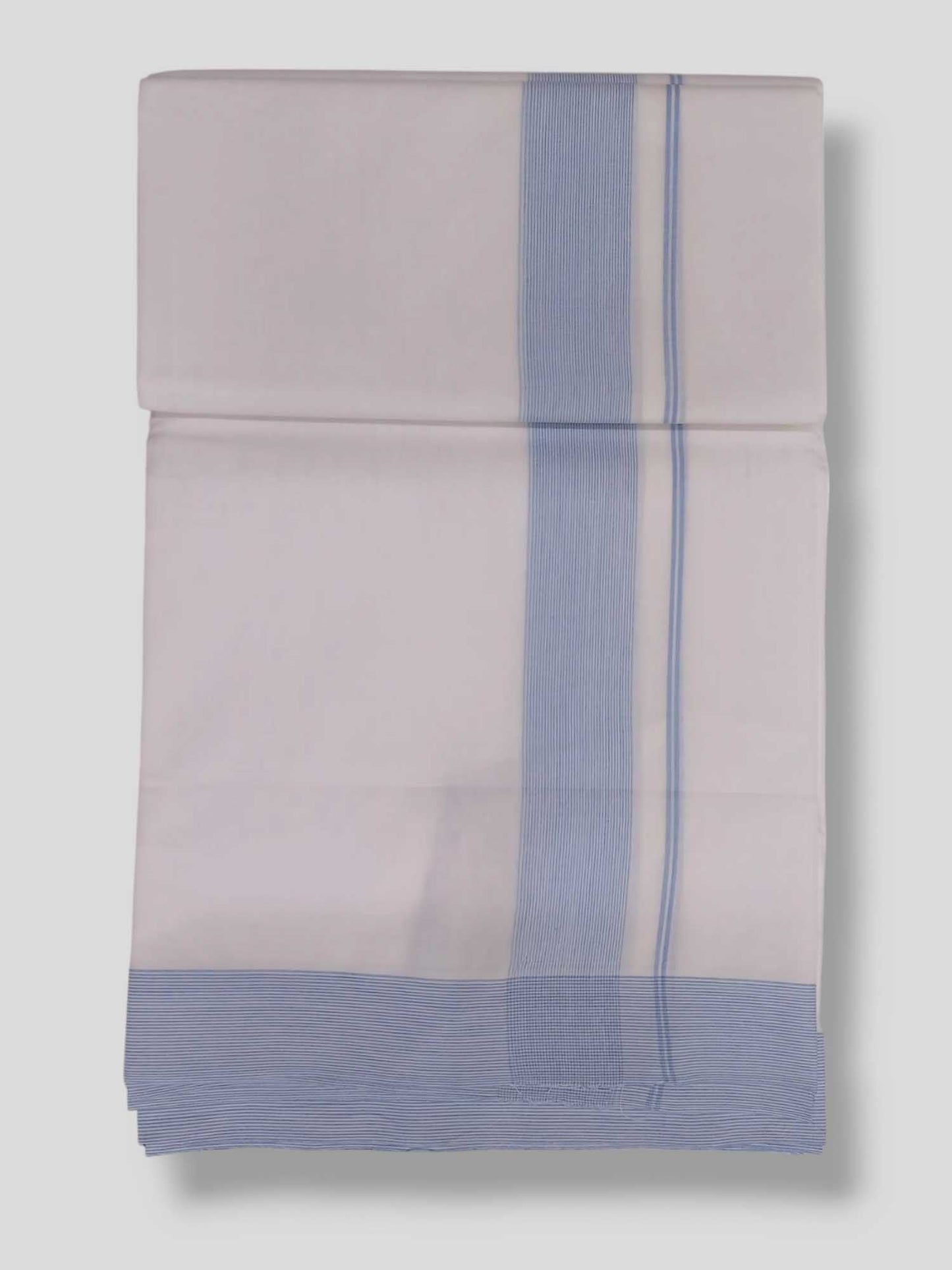 Pure White Cotton Men's Double Dhoti
