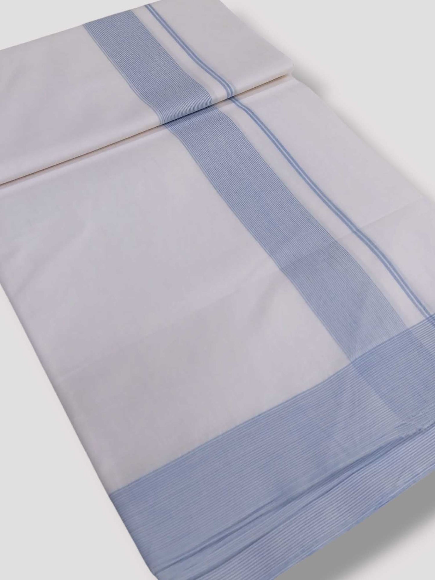 Pure White Cotton Men's Double Dhoti