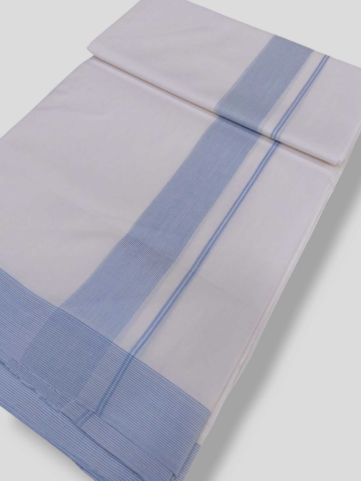 Pure White Cotton Men's Double Dhoti