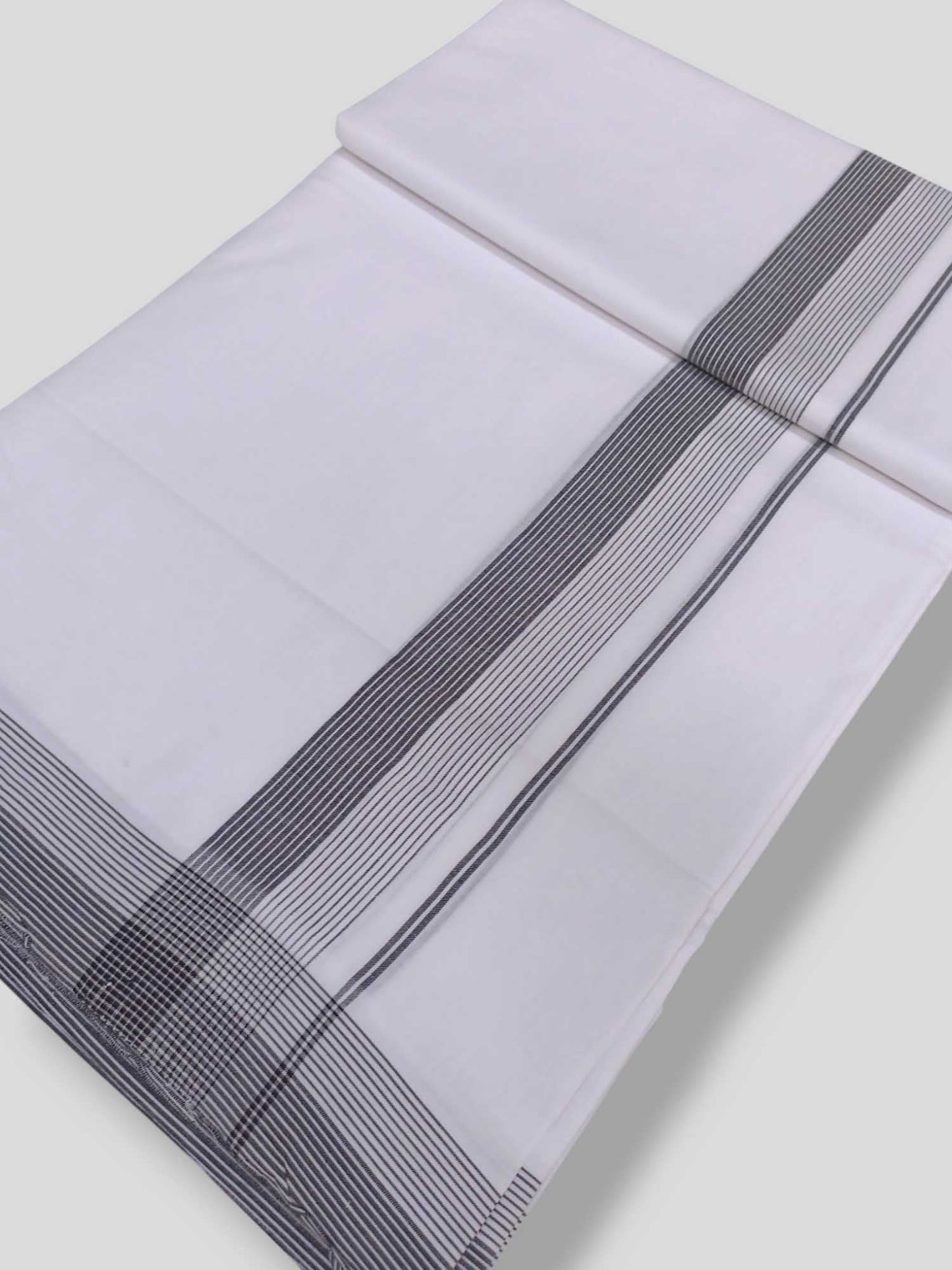 Pure White Cotton Men's Double Dhoti