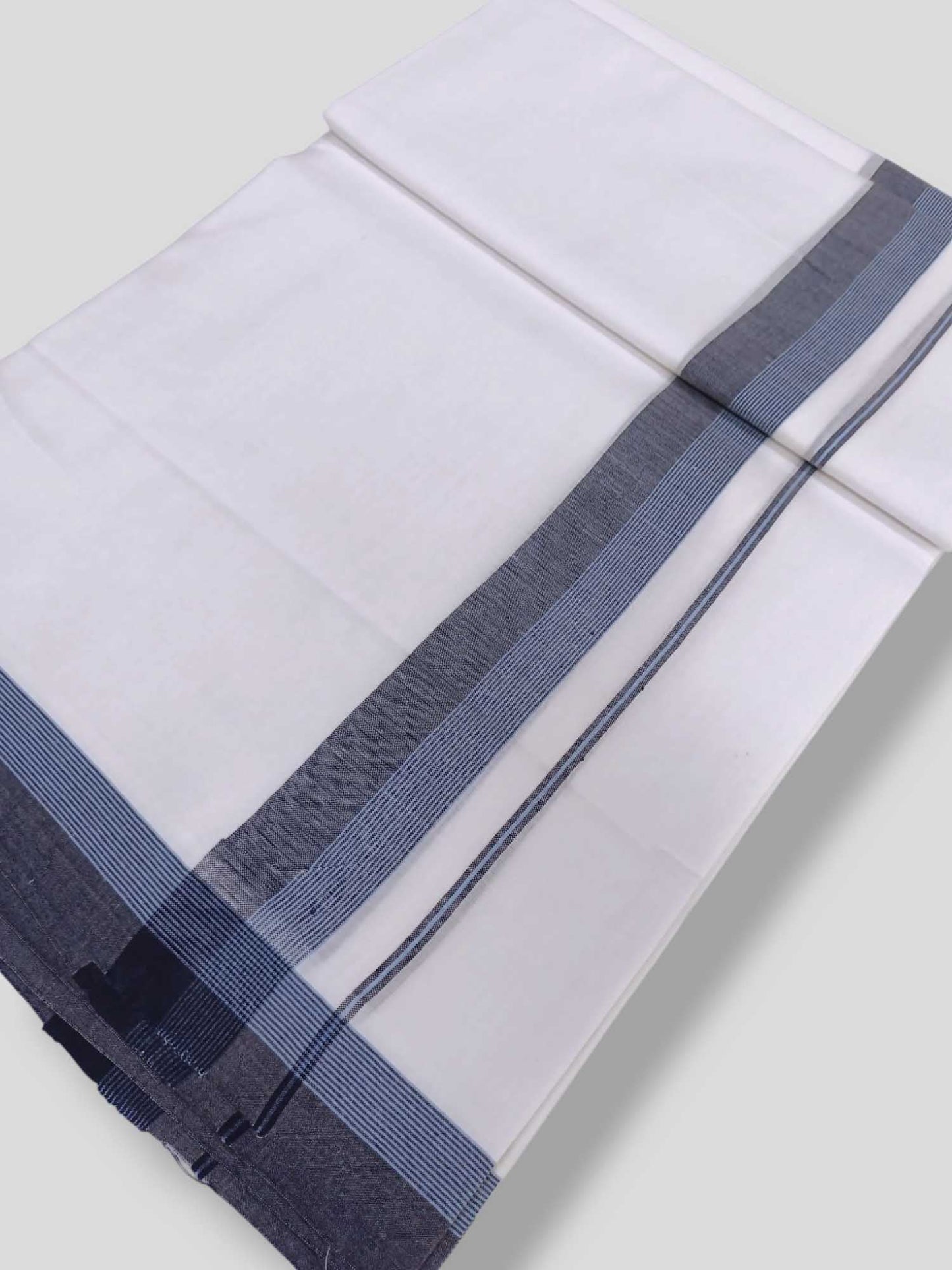 Pure White Cotton Men's Double Dhoti