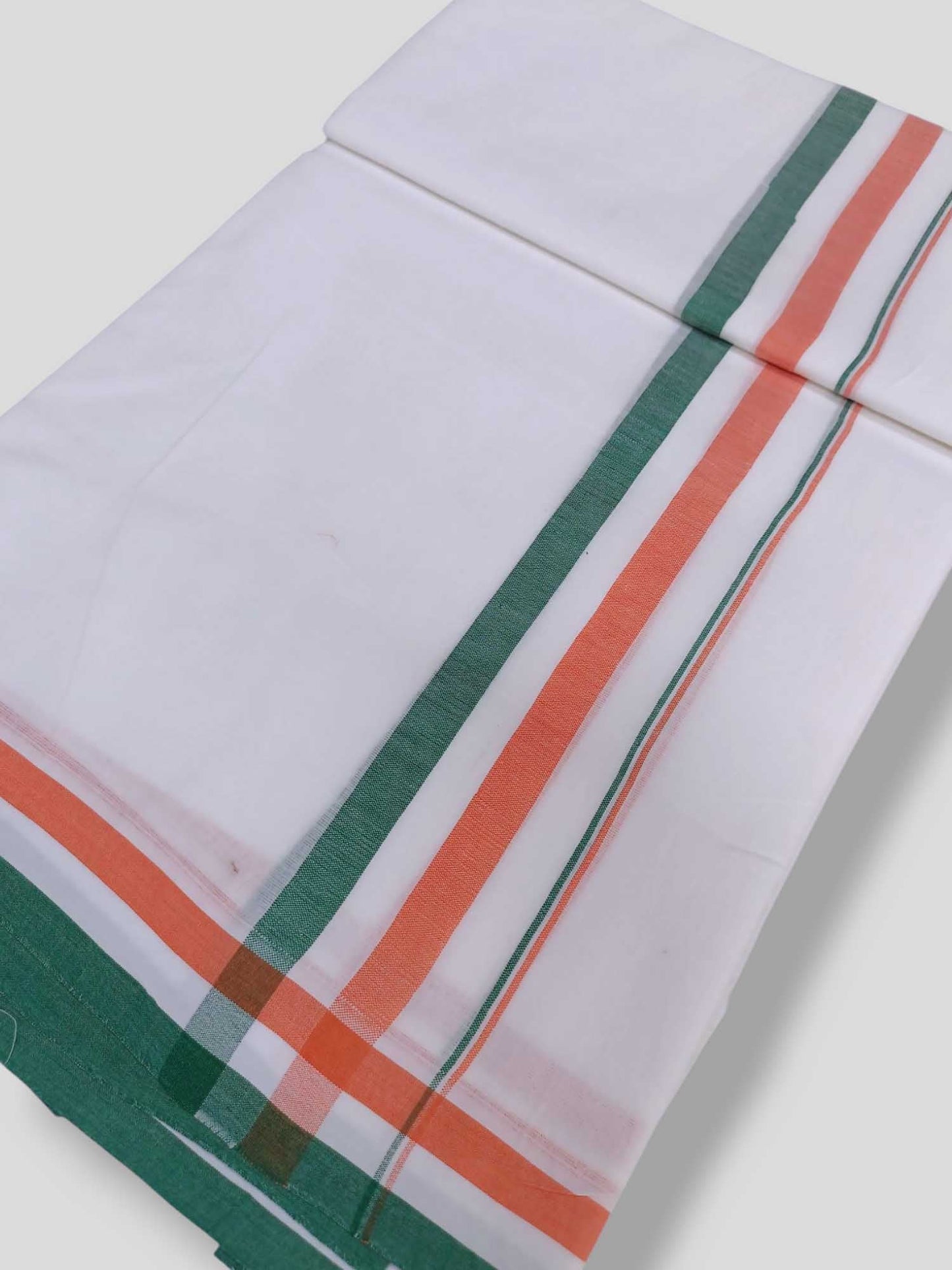 Pure White Cotton Men's Double Dhoti