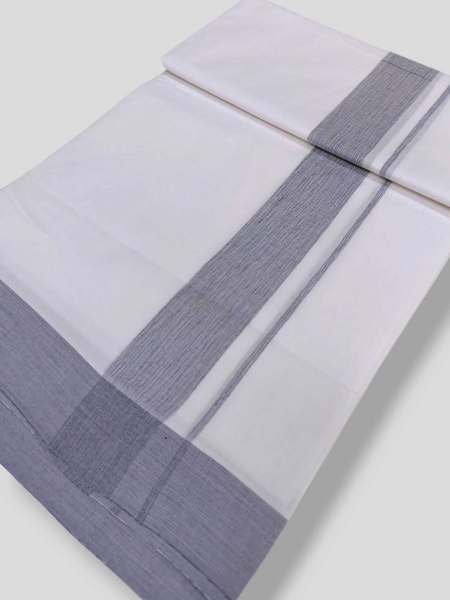 Pure White Cotton Men's Double Dhoti