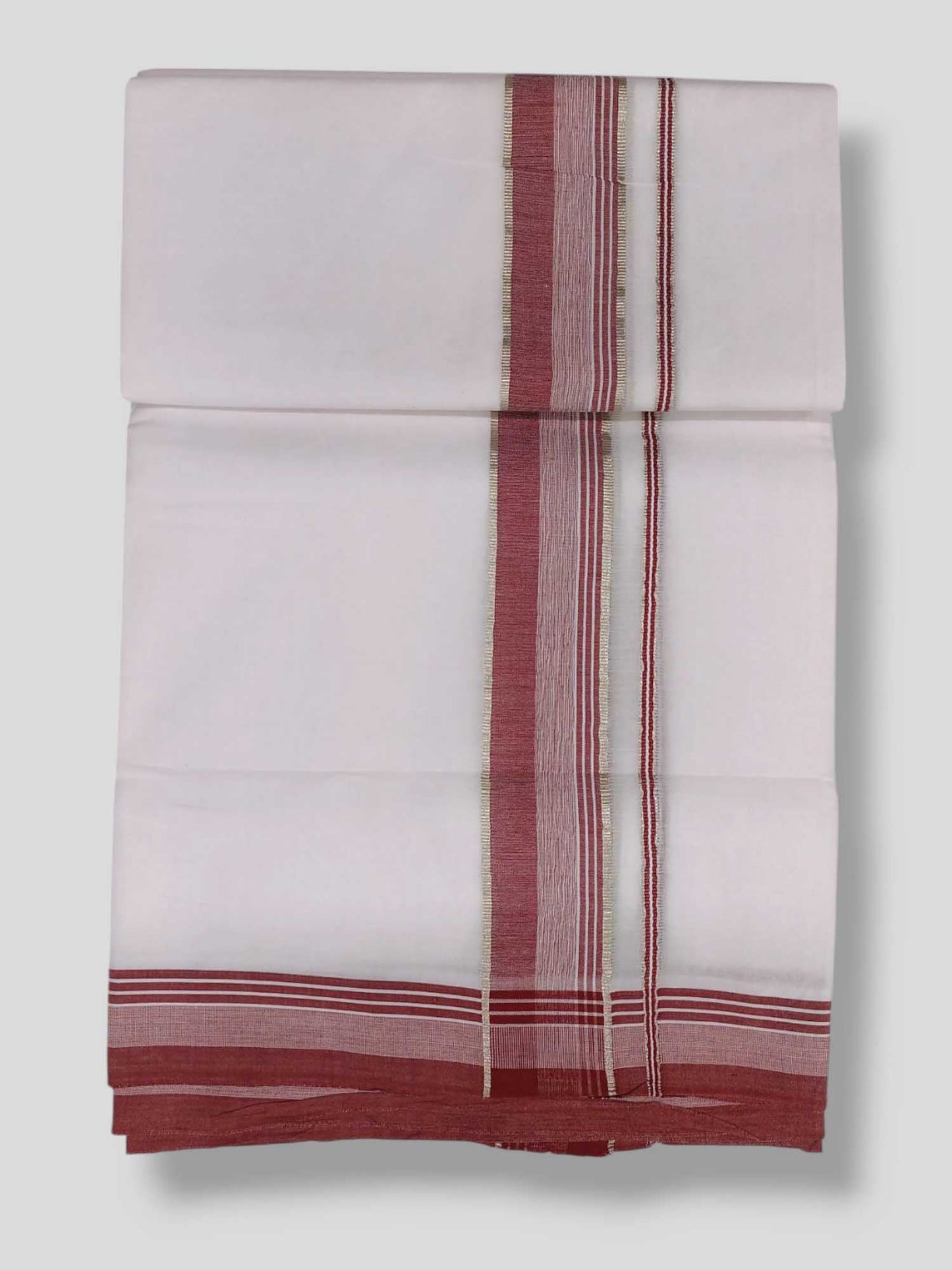 Pure White Cotton Men's Double Dhoti