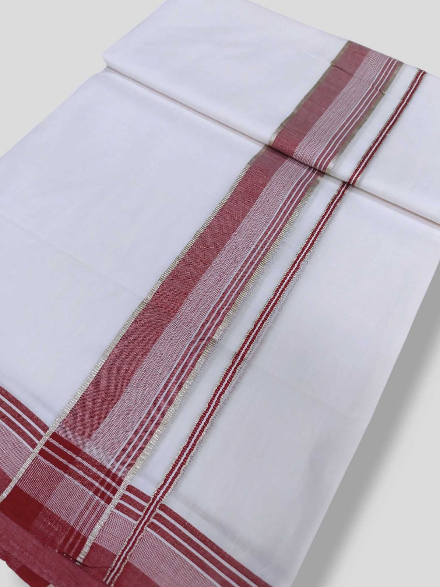 Pure White Cotton Men's Double Dhoti