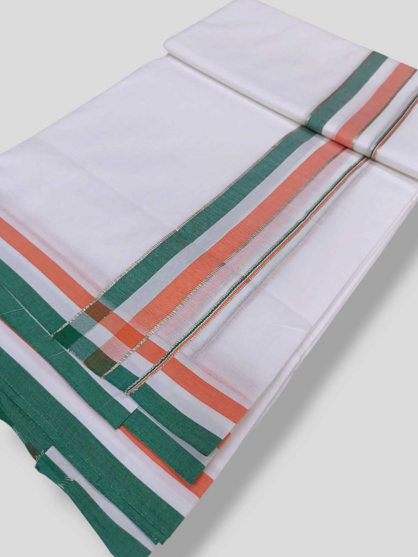 Pure White Cotton Men's Double Dhoti