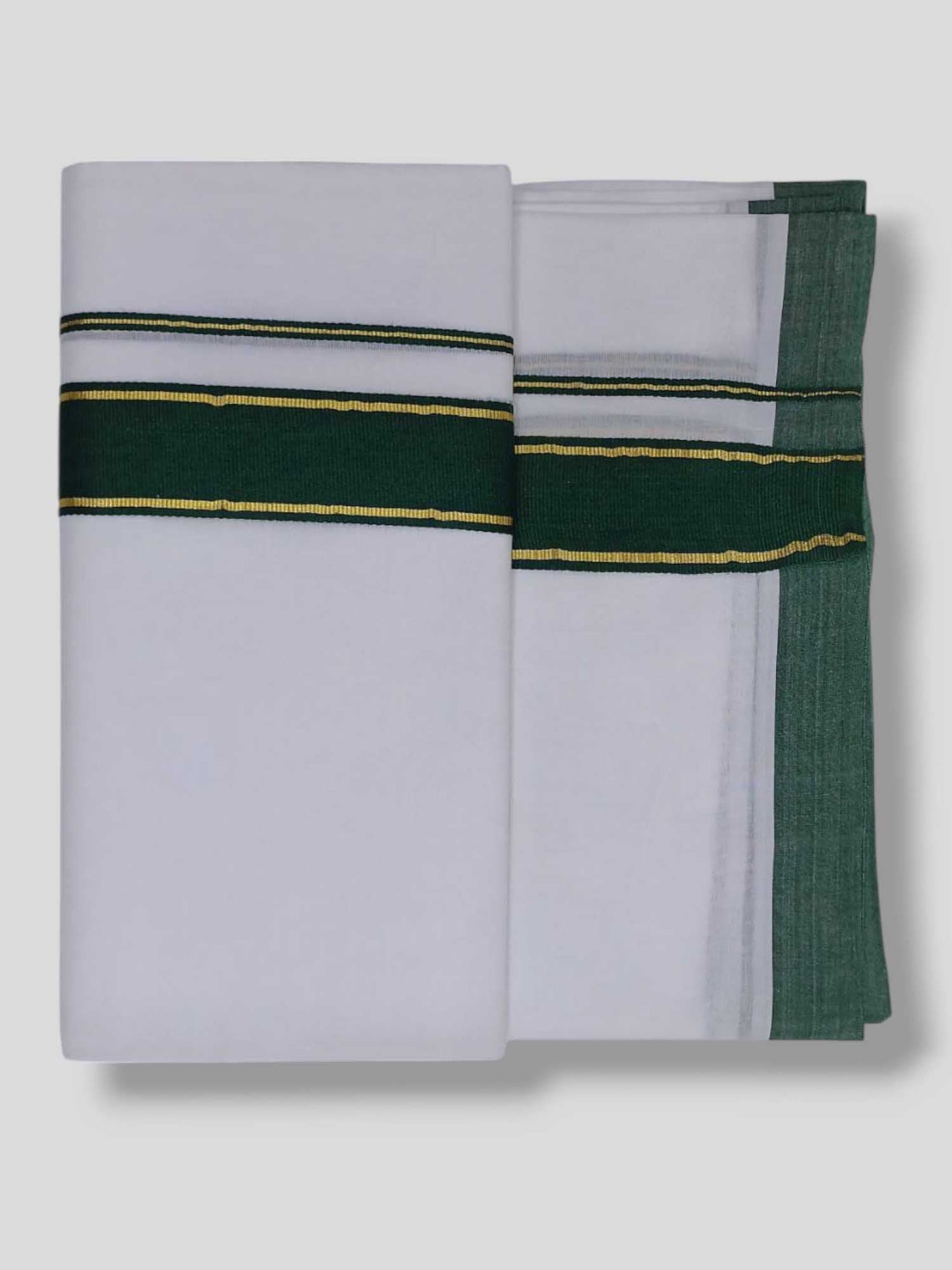 Pure White Cotton Men's Double Dhoti