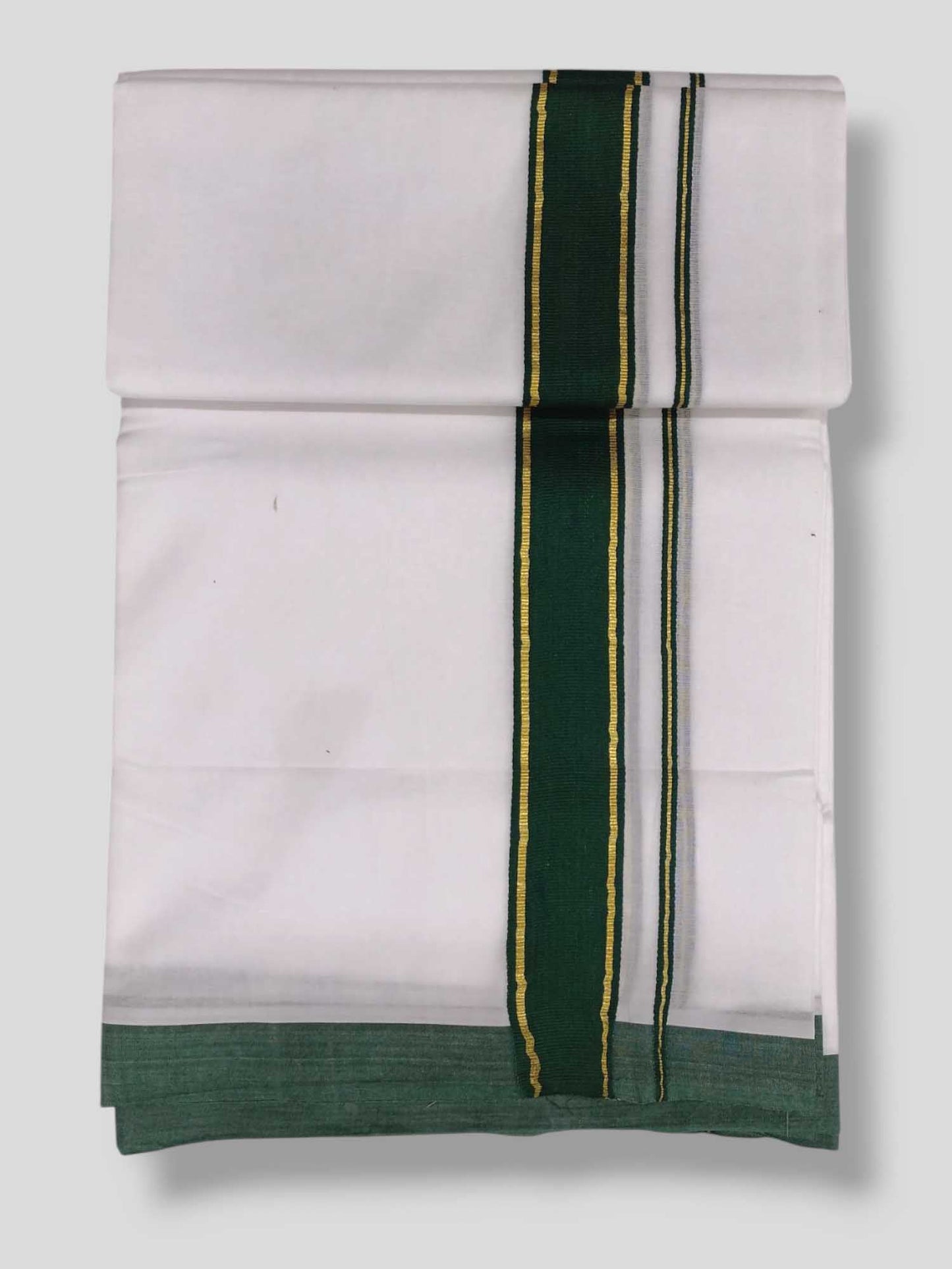 Pure White Cotton Men's Double Dhoti