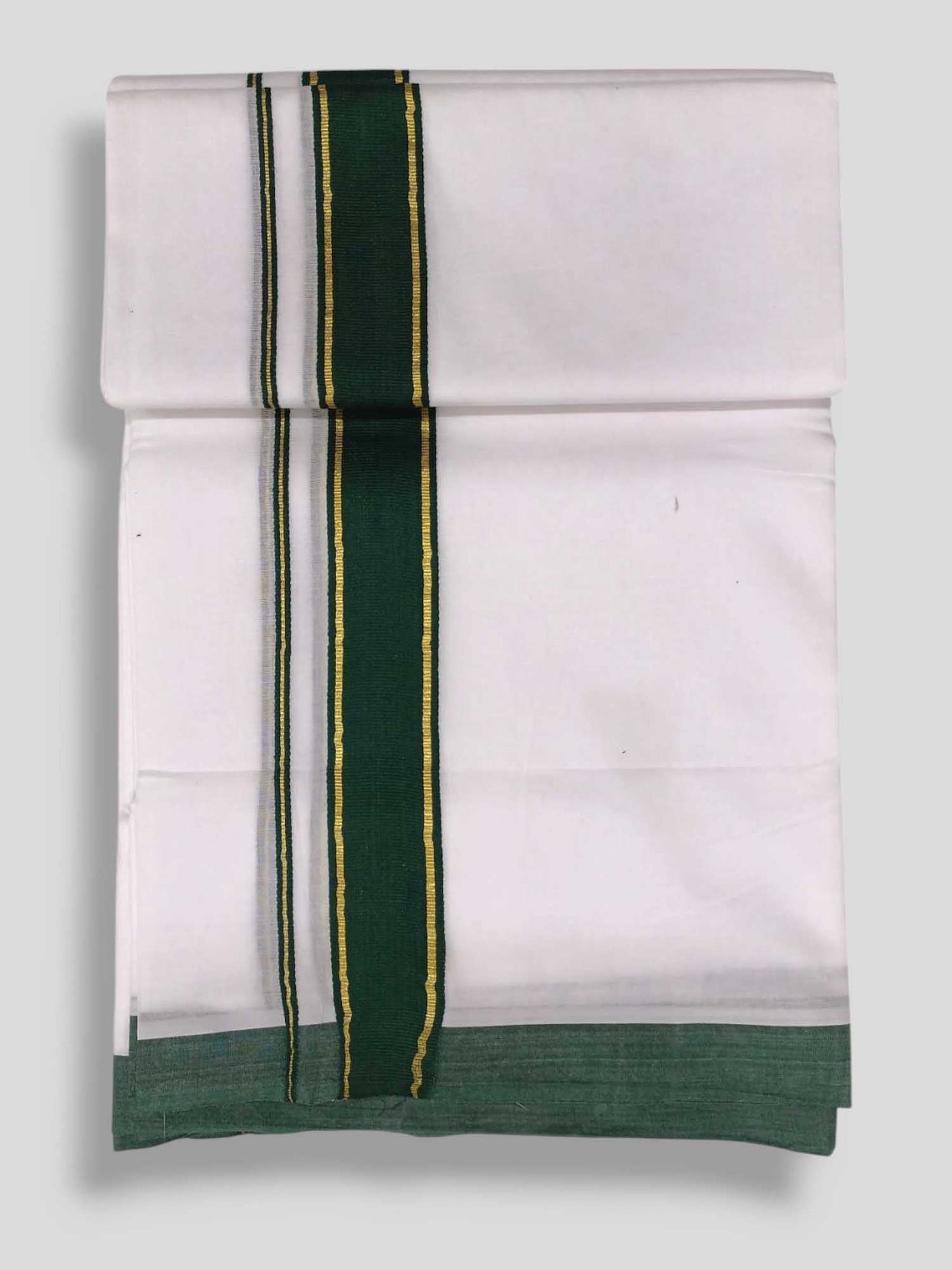 Pure White Cotton Men's Double Dhoti