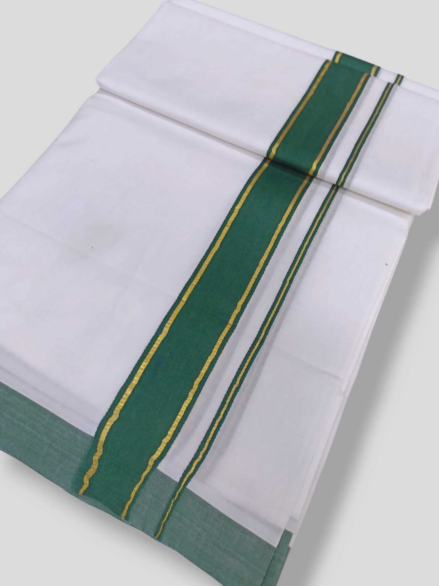 Pure White Cotton Men's Double Dhoti