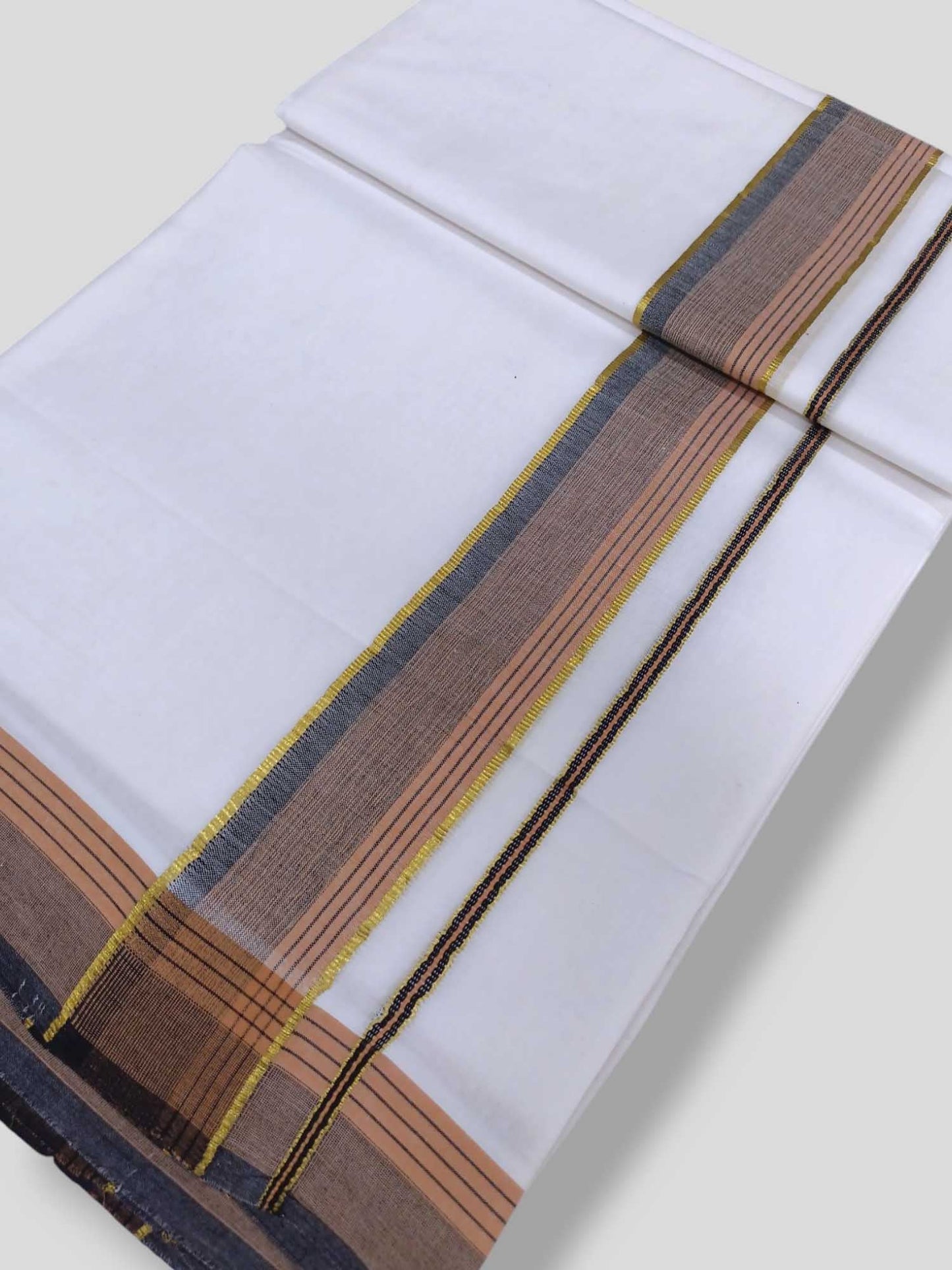 Pure White Cotton Men's Double Dhoti