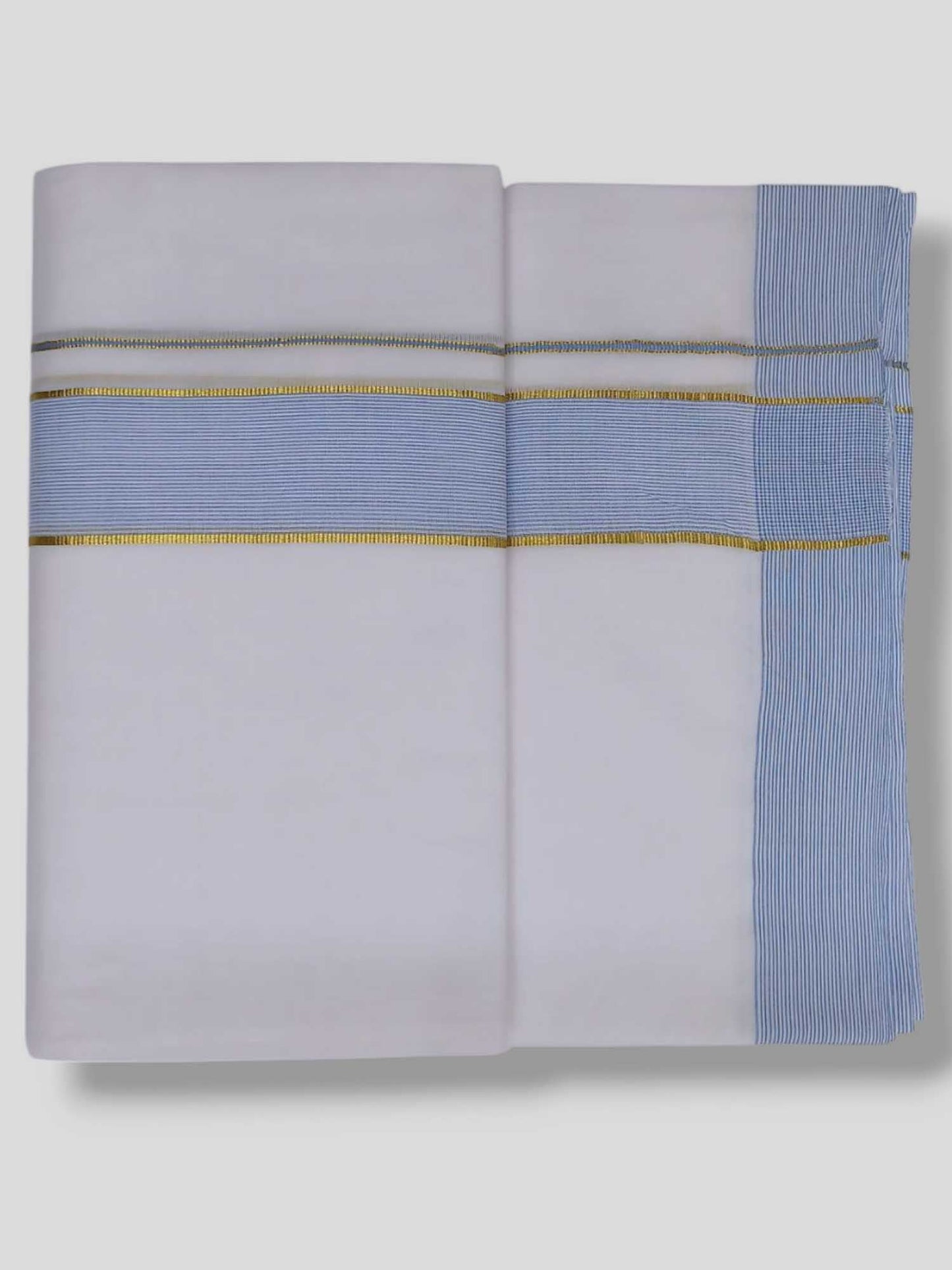 Pure White Cotton Men's Double Dhoti