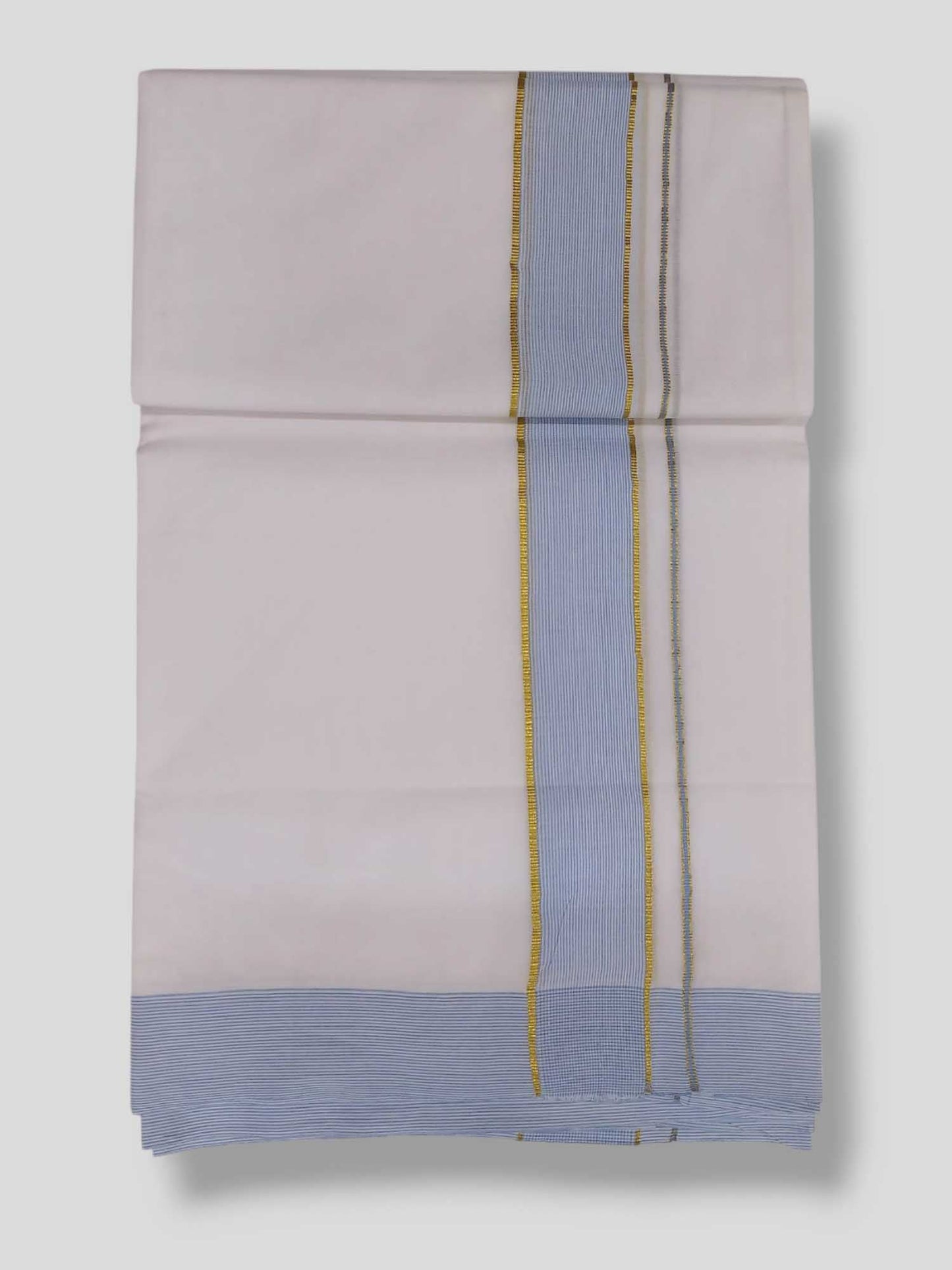Pure White Cotton Men's Double Dhoti