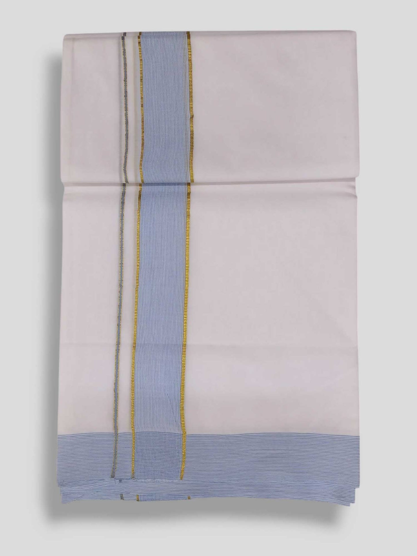 Pure White Cotton Men's Double Dhoti