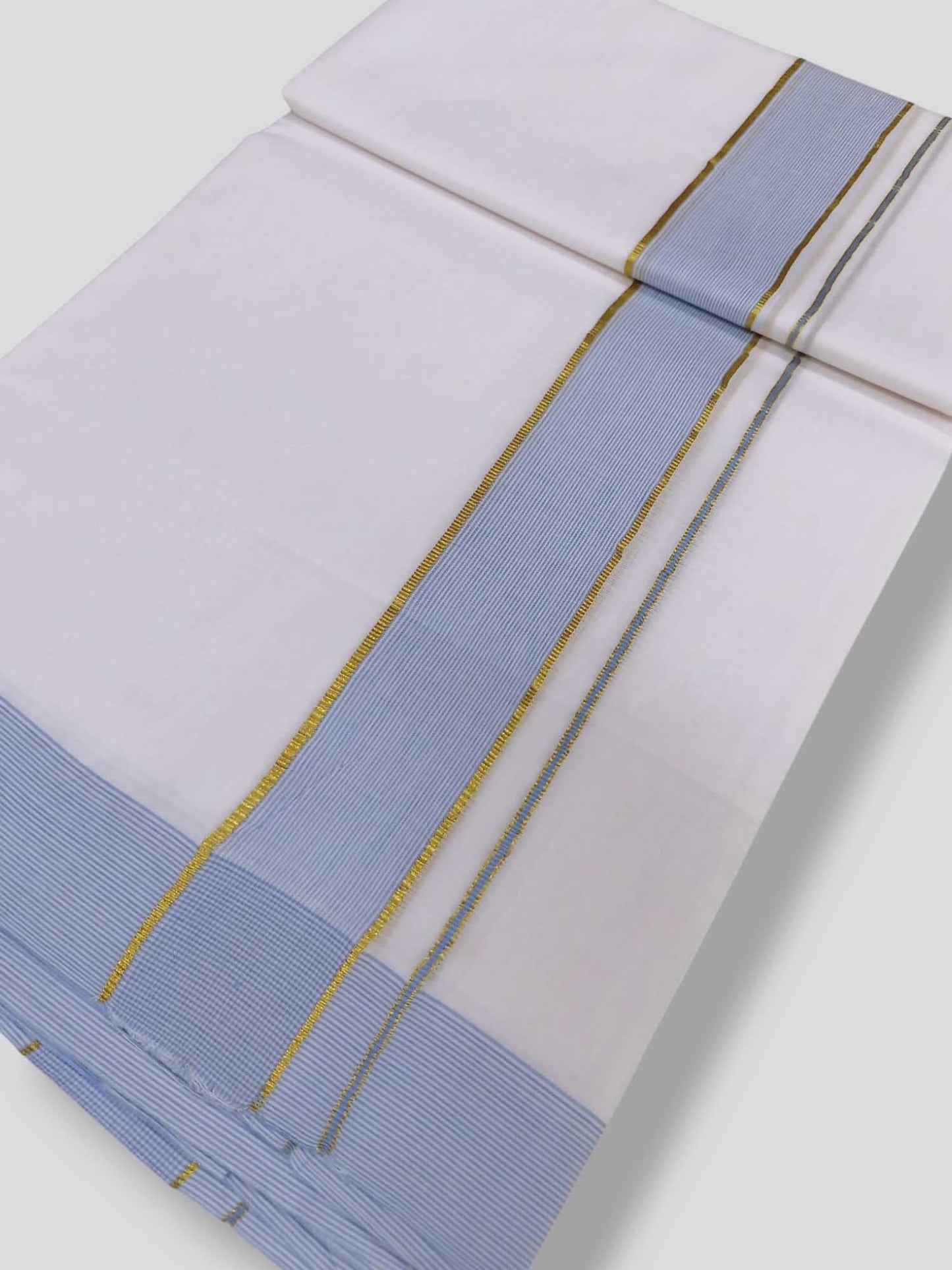Pure White Cotton Men's Double Dhoti