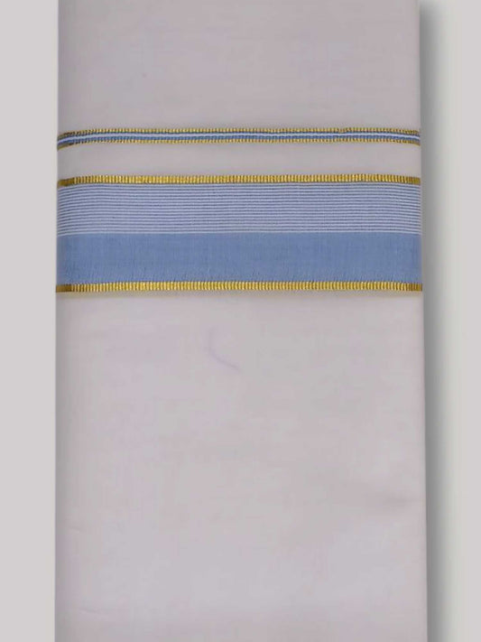 Pure White Cotton Men's Double Dhoti