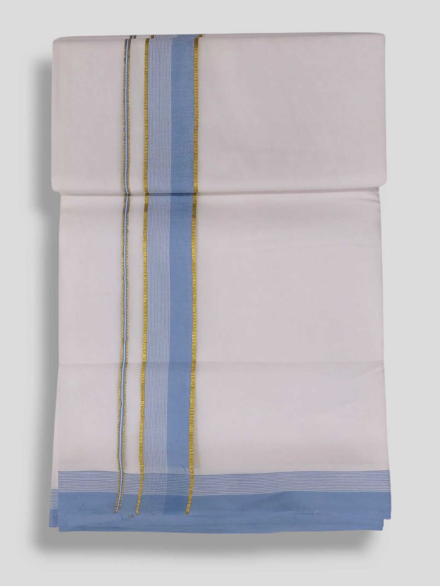 Pure White Cotton Men's Double Dhoti