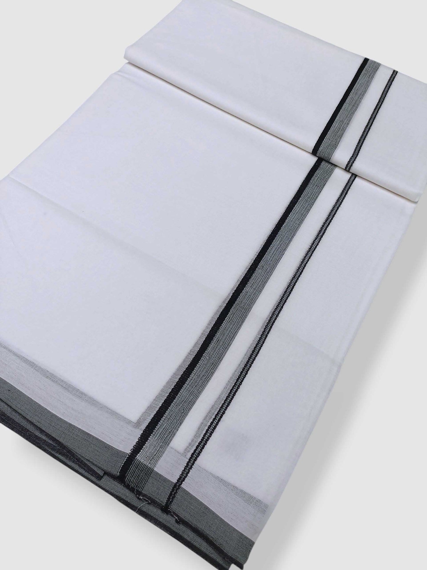 Pure White Cotton Men's Double Dhoti