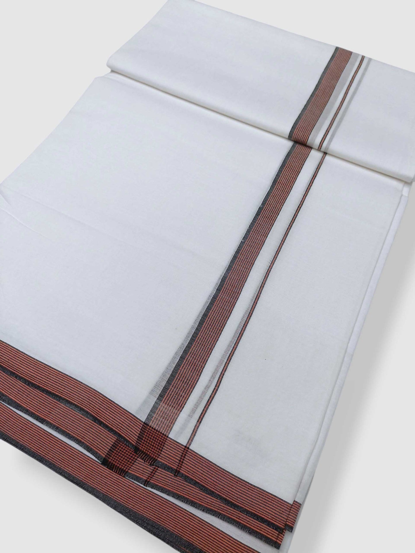 Pure White Cotton Men's Double Dhoti