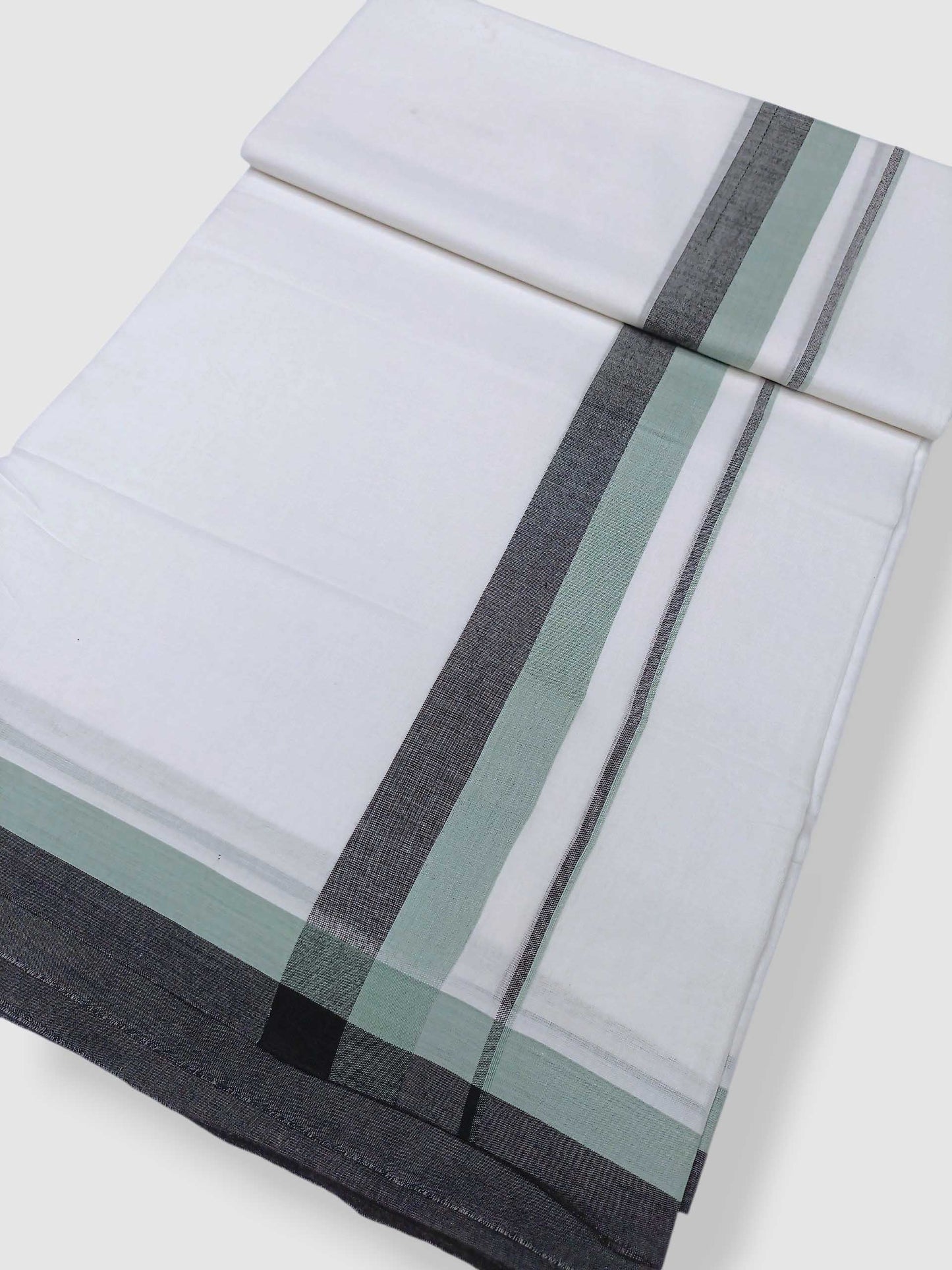 Pure White Cotton Men's Double Dhoti