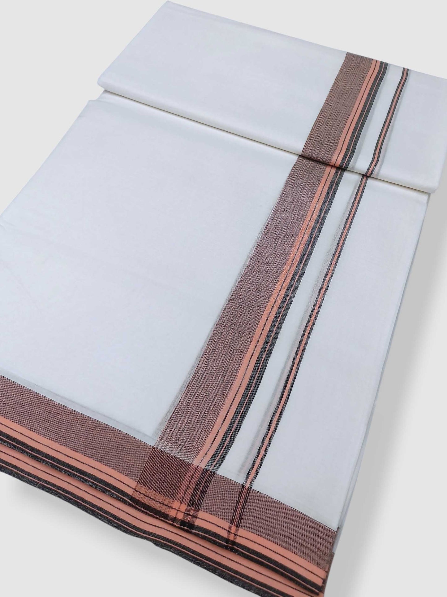 Pure White Cotton Men's Double Dhoti