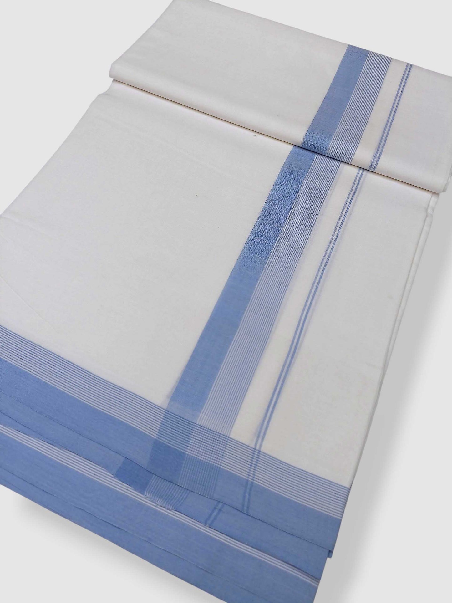 Pure White Cotton Men's Double Dhoti