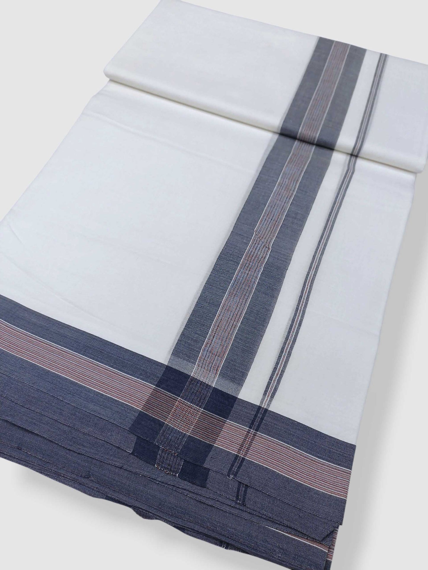 Pure White Cotton Men's Double Dhoti