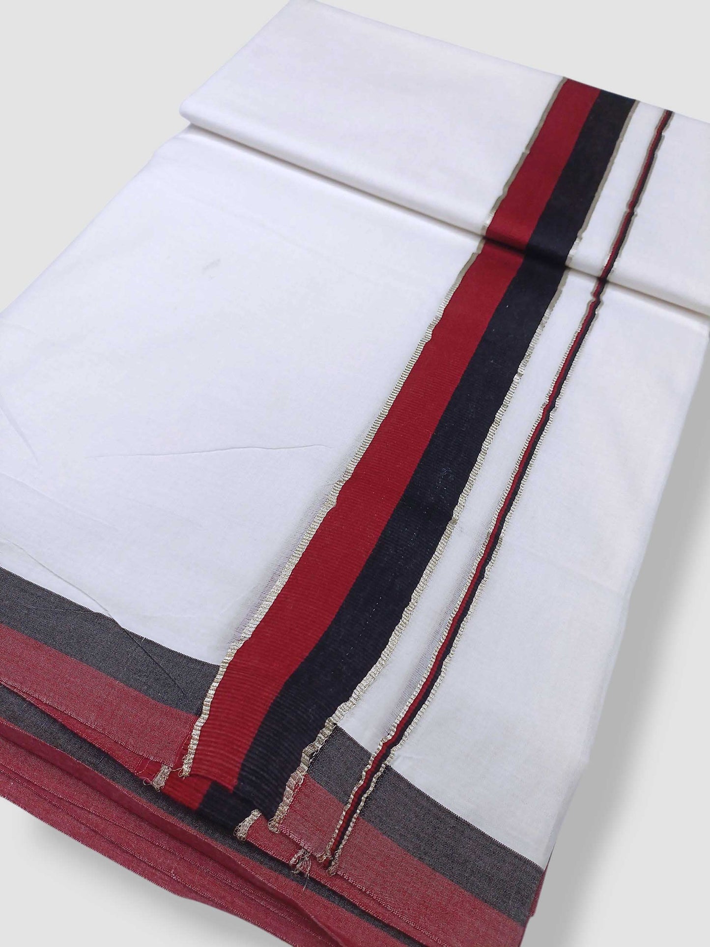 Pure White Cotton Men's Double Dhoti