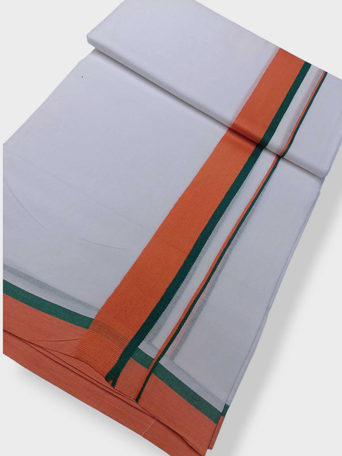 Pure White Cotton Men's Double Dhoti