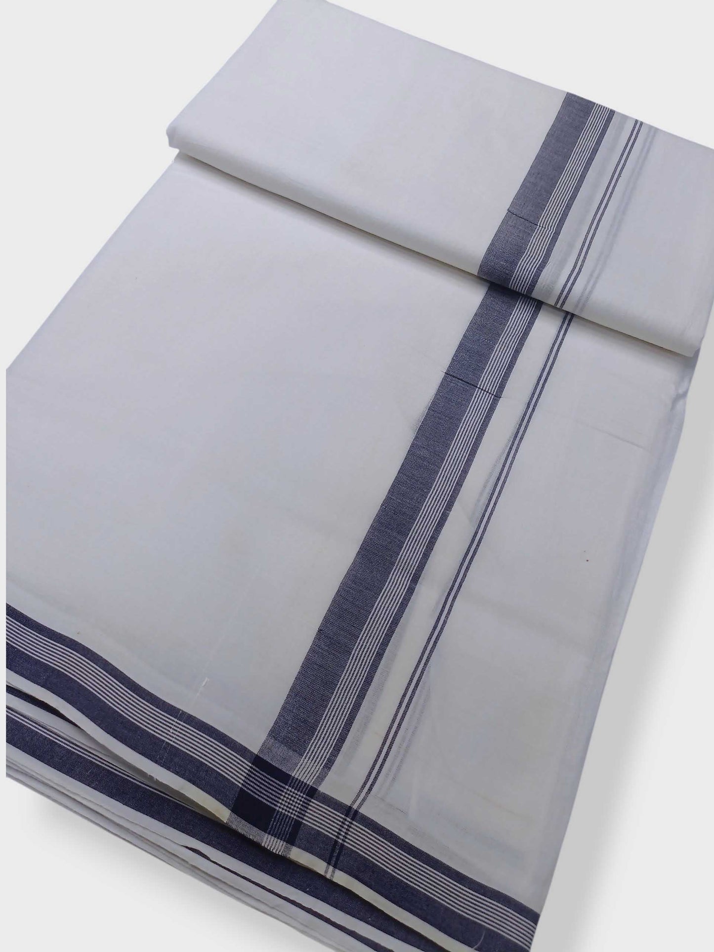 Pure White Cotton Men's Double Dhoti