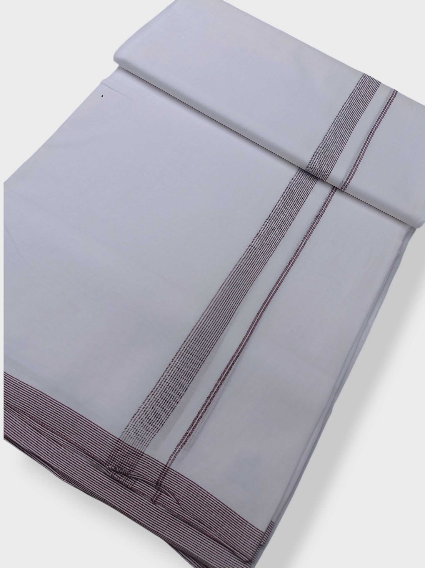 Pure White Cotton Men's Double Dhoti