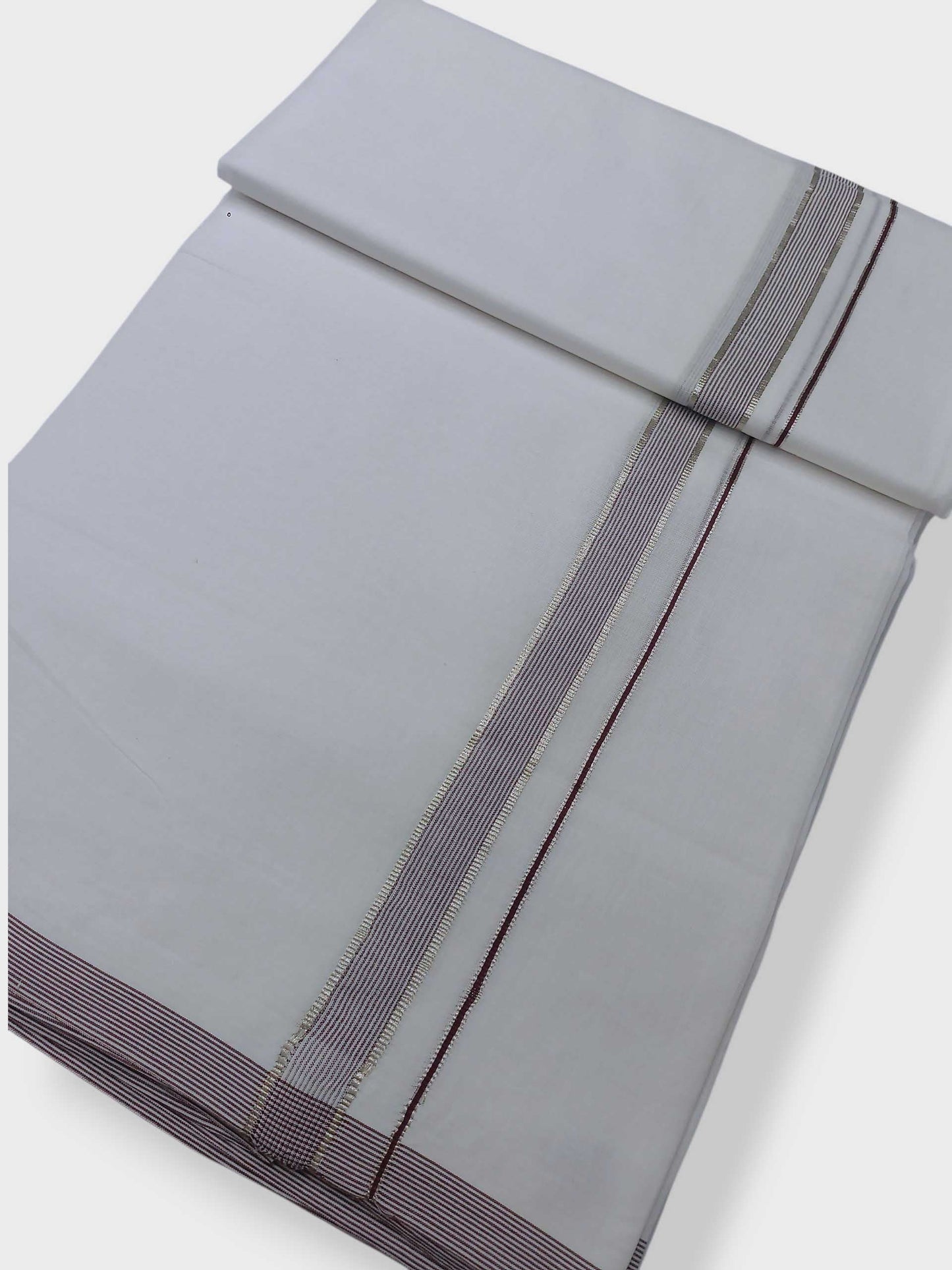 Pure White Cotton Men's Double Dhoti