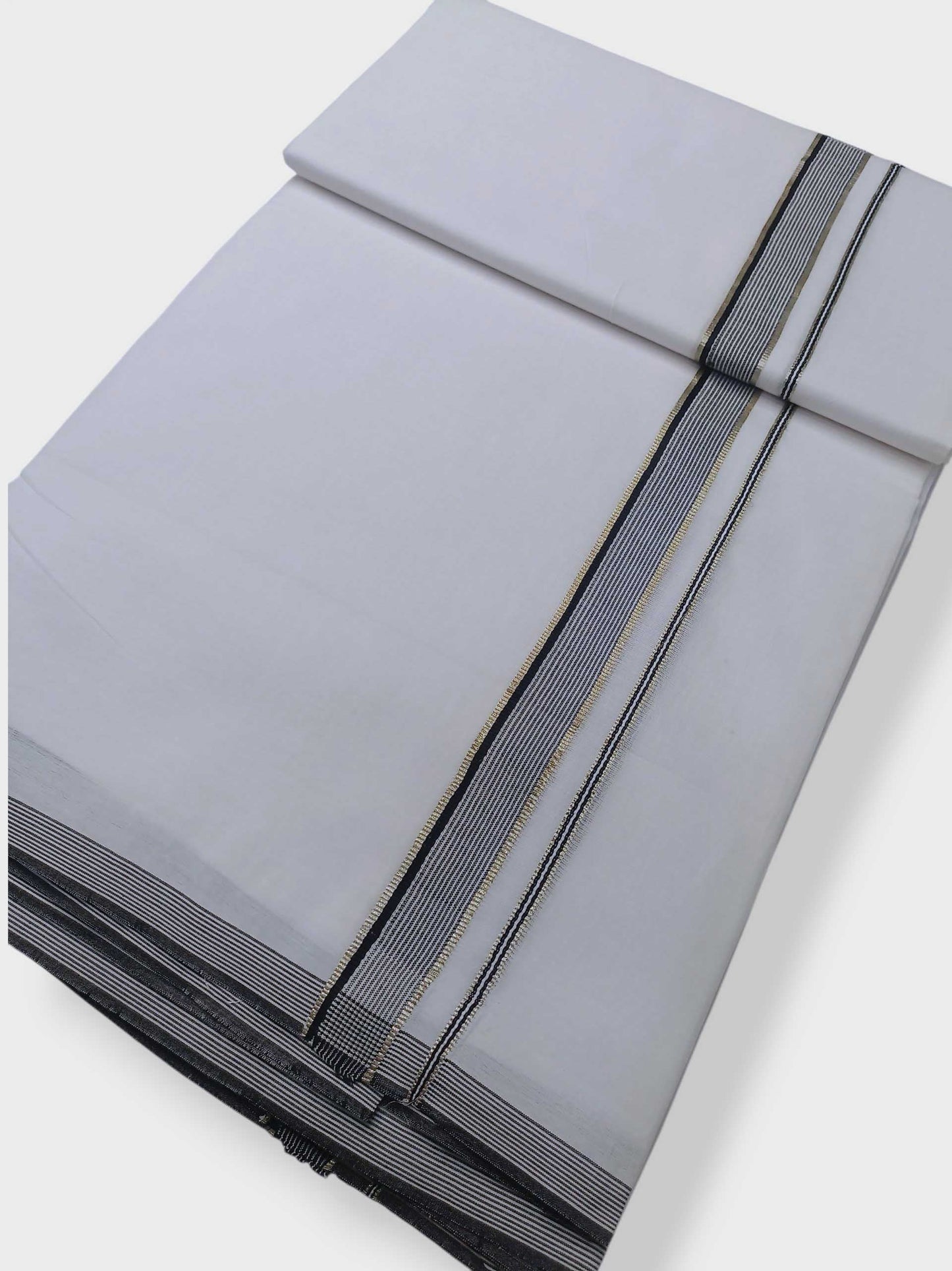 Pure White Cotton Men's Double Dhoti