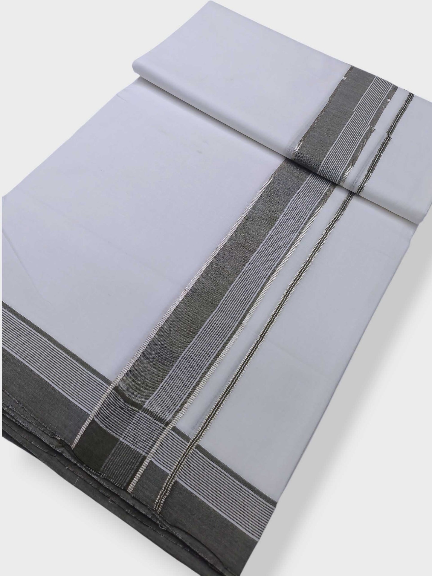 Pure White Cotton Men's Double Dhoti