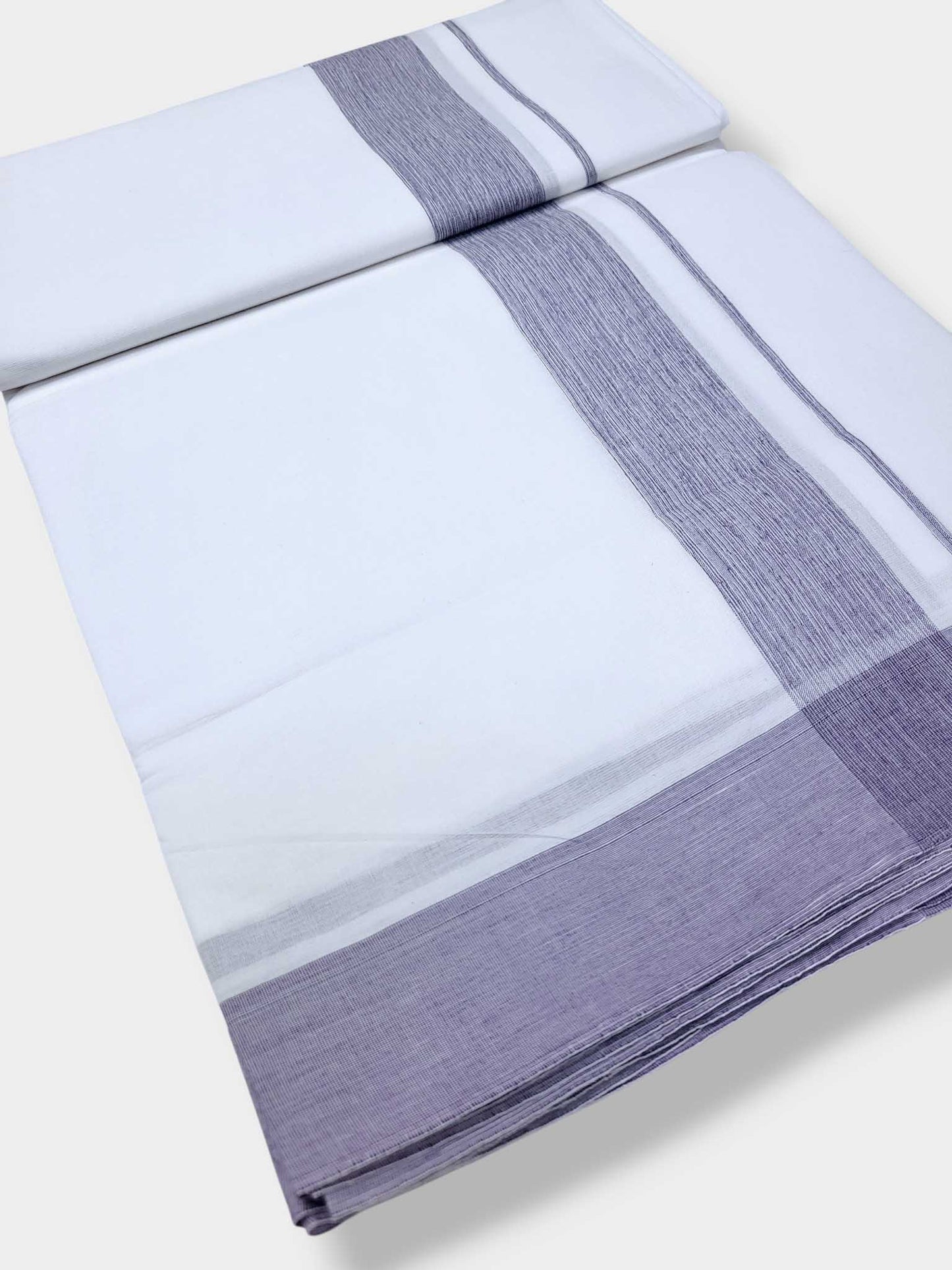 Pure White Cotton Men's Double Dhoti